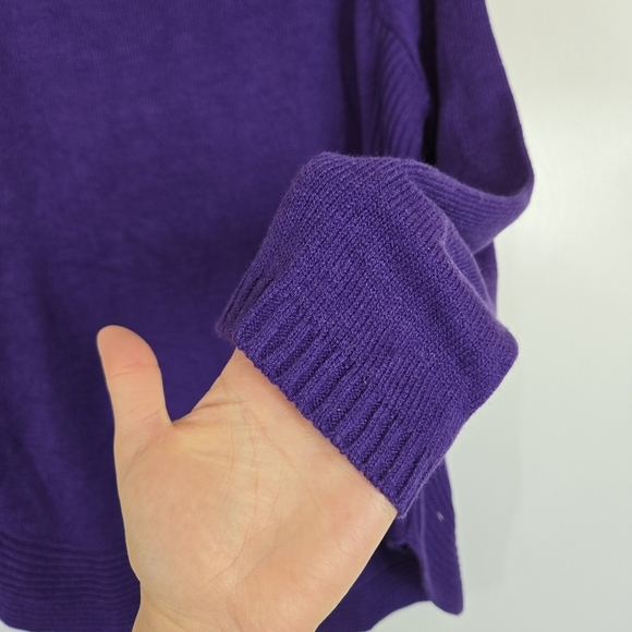 Lane Bryant Purple Pullover Knit Sweater Womens 18/20 Long Sleeves Jumper Tunic - Picture 4 of 7